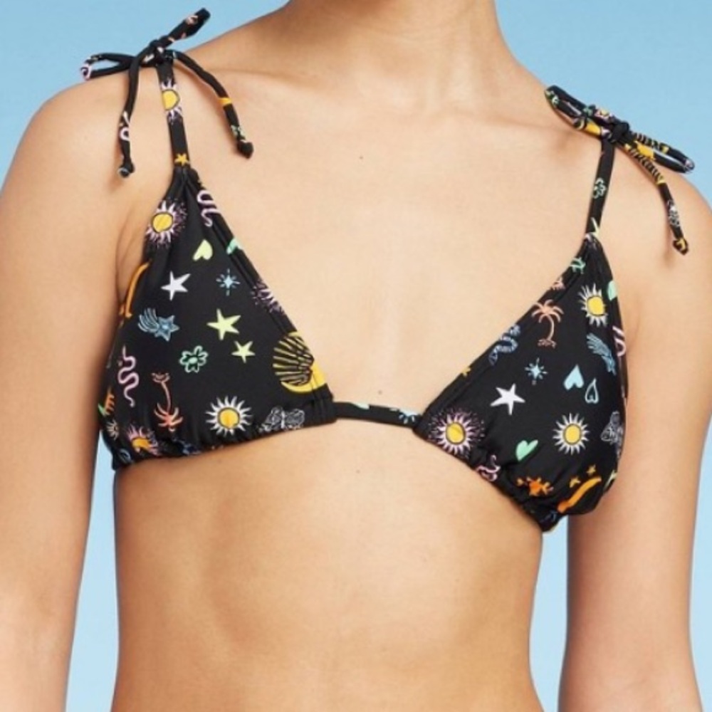 Wild Fable XS triangle bikini top black solstice